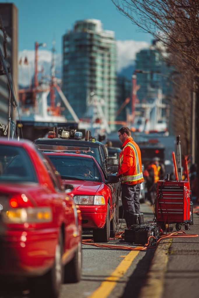 Lockout Service technician carefully opening a sedan door